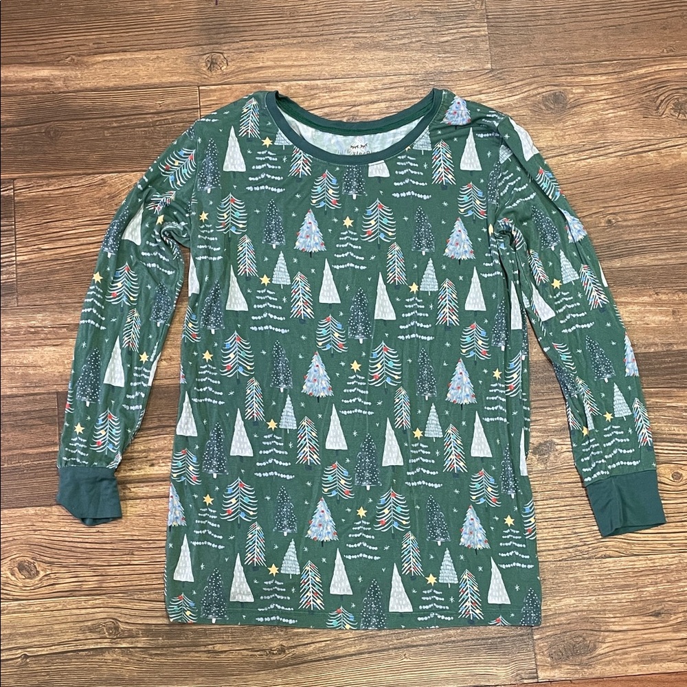 Little Sleepies Christmas Pajama Top Green Sz 16